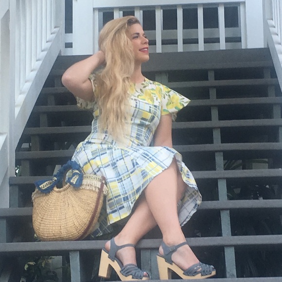 Custom made Lemon Plaid Summer Dress - Picture 1 of 13
